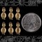 Raw Brass Miniature Sitting Cat Charms with 4mm x 6mm Setting - Set of Six - B-C125